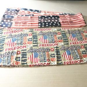 2 Americana American Flag USA Scarves 13 x 59